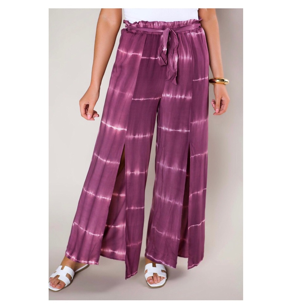 Berry tie dye pants